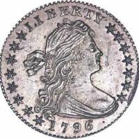 (1796) Монета США 1796 год 10 центов  1. Малый орёл Серебро Ag 892  XF